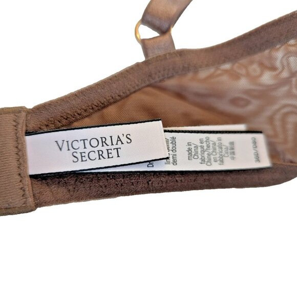 Victoria's Secret Dream Angels 36 D Lined Demi Brown Lace Bra - Picture 10 of 11